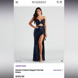 WINDSOR Haven Cutout Sequin Formal Dress